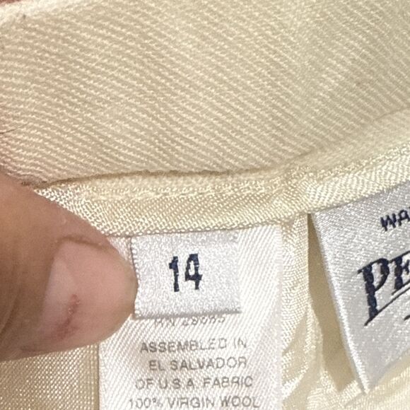 (R4) VTG Pendleton 100% Virgin Wool Ivory Pants 14 P - Picture 7 of 14